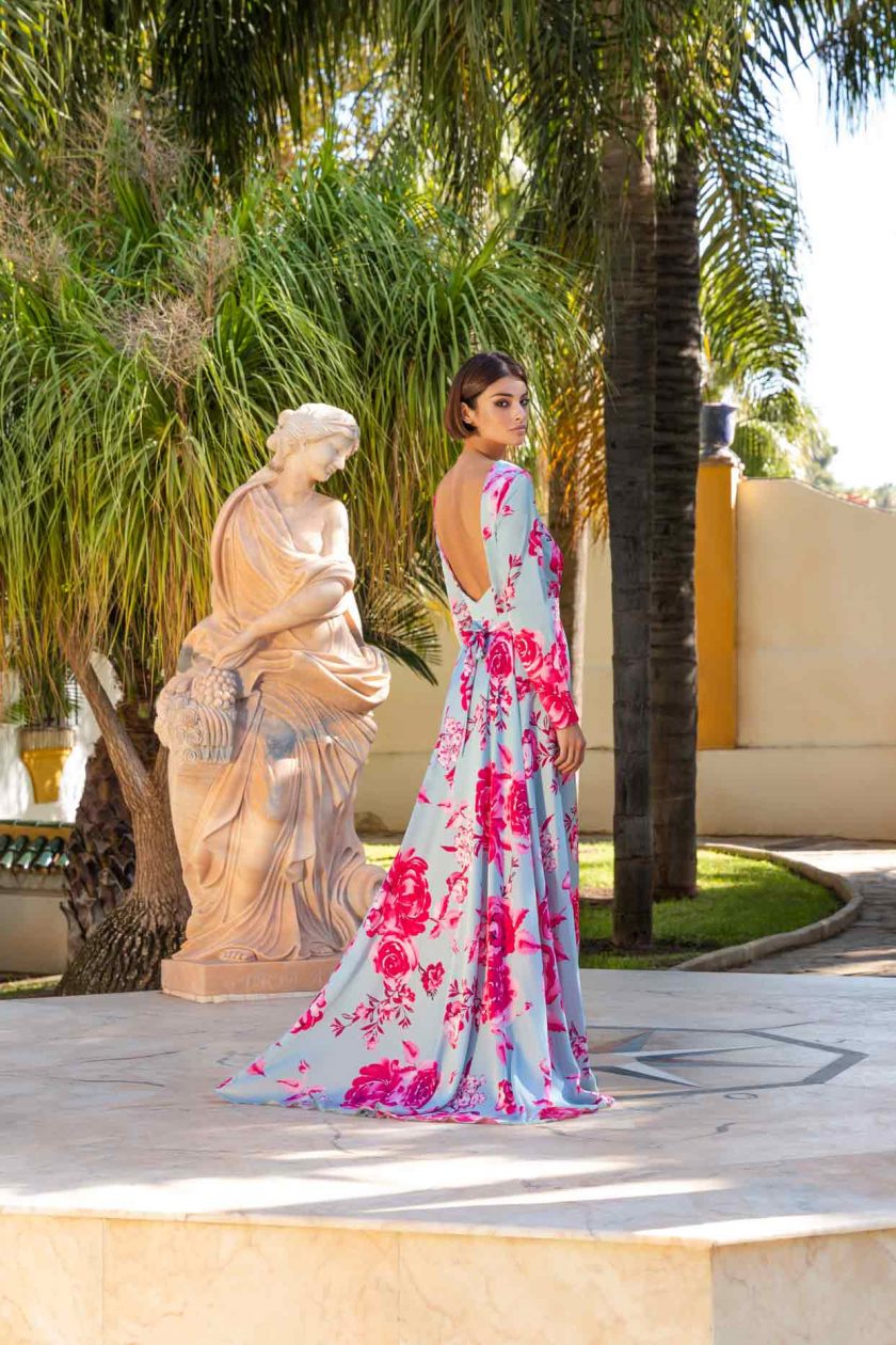 Vestido Satén Flor