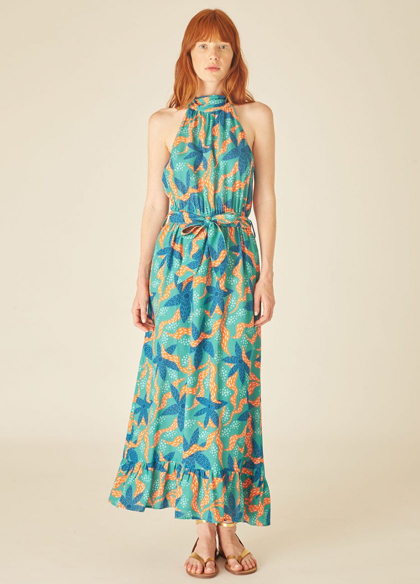 Vestido Halter Sea Flowers