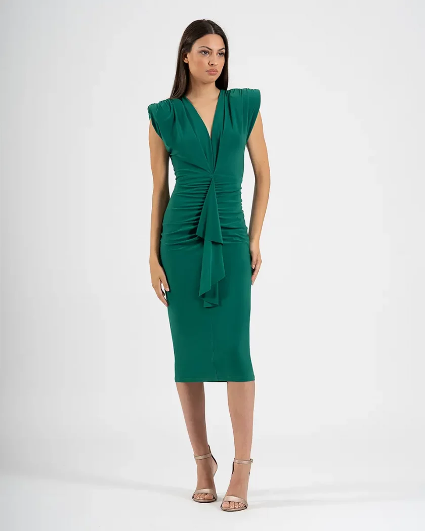 Vestido Plisado Hombros